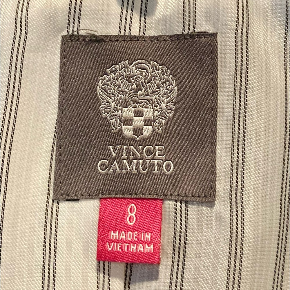 Vince Camuto Black Jacket with Charcoal and Ivory Striped inside fabric - Picture 3 of 7